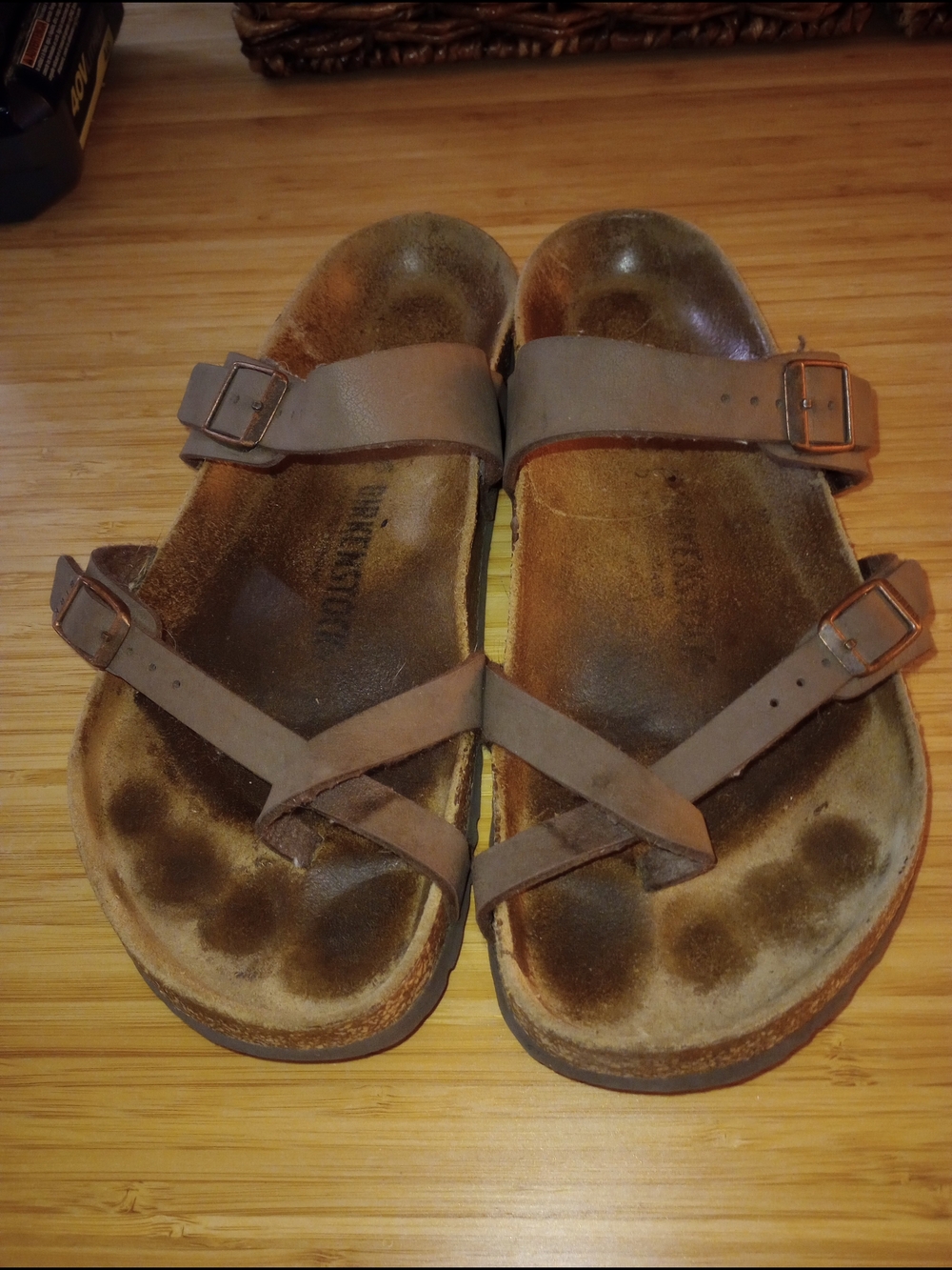 Birkenstock Brown Leather Buckle Sandals